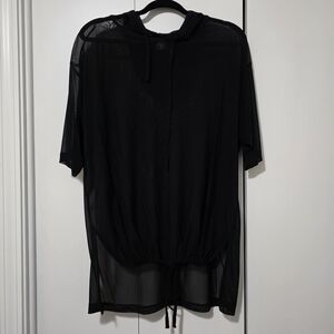 Torrid Black Sheer Hooded Top Size 0